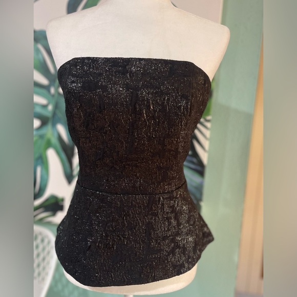 H&M Shimmering Black Strapless Top - Picture 1 of 7